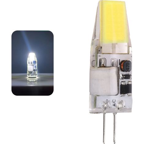 G4 5W 600LM COB-LED-Lampe in Silikonfassung für Kronleuchter/Deckenleuchten, 12V AC/DC-Netzteil, 4,2 x 1,3 cm, kaltweiß 6000–6500K (1/5)