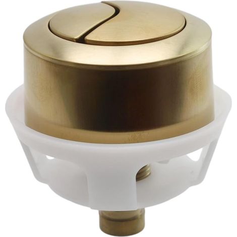 Kit de double bouton poussoir universel pour chasse d'eau, finition laiton brossé/doré, convient aux trous de couvercle de réservoir de 20 mm/40 mm/50 mm/60 mm (1/5)