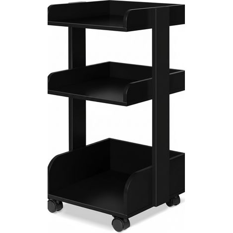 Chariot de rangement à roulettes hauteur 69 cm Bosse, noir