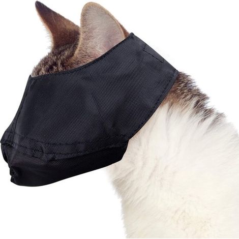 Museruola per gatti per la toelettatura. Museruola in morbido nylon. Accessorio per la toelettatura dei gatti. Nylon. Taglia S. (1/5)