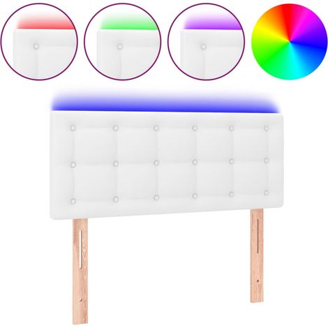 Maison Exclusive - LED Kopfteil Weiß 100x5x78/88 cm Kunstleder