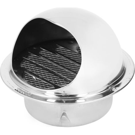 Grille de ventilation ronde en acier inoxydable épais, anti-pluie et anti-vent avec maille fine, diamètre 100mm/3.9 pouces
