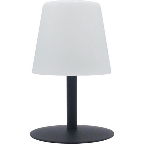 Kabellampe LED Tisch Standy Mini Rock - Lumisky - H 25 cm - Grau und Weiß