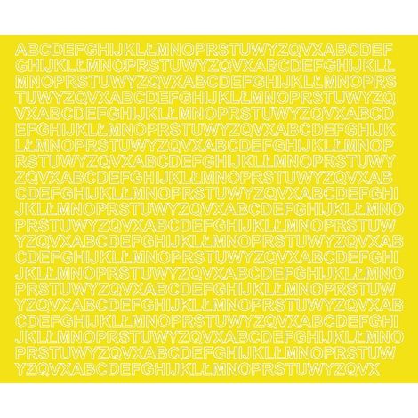 Selbstklebende Buchstabenaufkleber, 7 mm, gelb matt (1/2)
