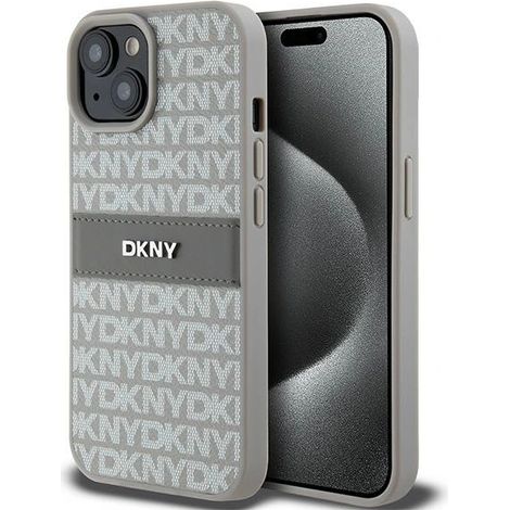 Dkny DKHCP15SPRTHSLE iPhone 15 / 14 / 136.1 beige/beiges Hardcase Leder Mono Stripe & Metal Logo (1/5)