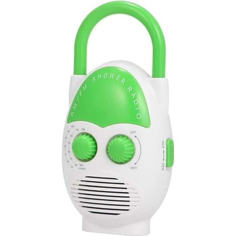 Radio De Douche Étanche Haut-Parleur De Douche avec Radio AM/FM Radio Portable À Suspendre avec USB Et Carte TF Port Prise D'écouteur pour Salle De Bain Plage Piscine Extérieur Domestique (1/5)
