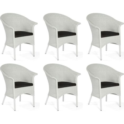 Sonnenpartner 6er-Set Garten-Sessel Cayman Aluminium mit Polyrattan white-washed Loom-Optik Gartenstuhl