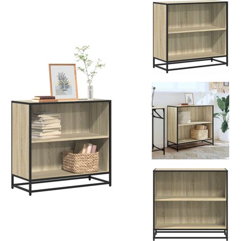 Bibliothèque chêne sonoma 80,5x35x76 cm bois d'ingénierie - Armoire À Livres - Armoires À Livres - Bibliothèque - Armoire De Rangement (1/5)