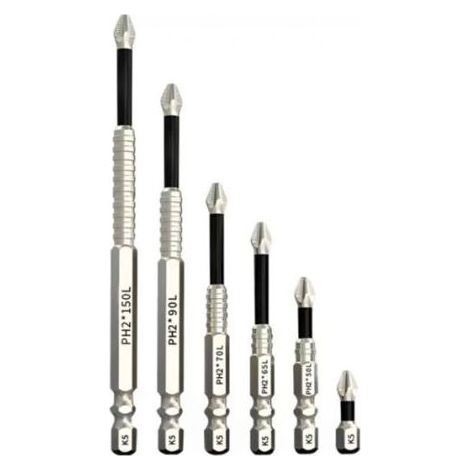 Coffret 6 Embouts Tournevis à Percussion Magnétiques, Forets Croisés Antidérapants pour Perceuse Électrique (1/5)