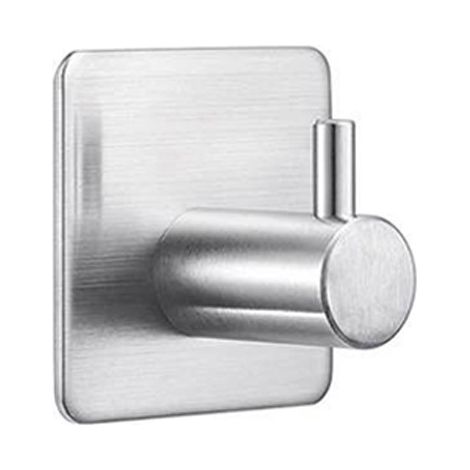 Porte-serviettes sans perçage - cylindrique carré en acier inoxydable brossé (1/5)