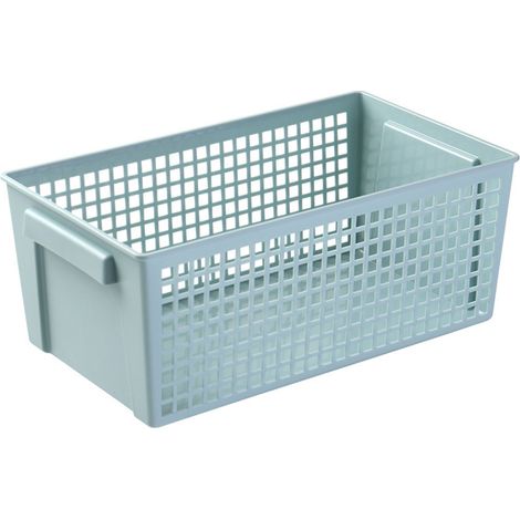 Panier de rangement de bureau rectangulaire creux en PP, pour collations, fournitures de bureau et articles de toilette, vert clair, L 28 x 16 x 11,5 cm (1/5)
