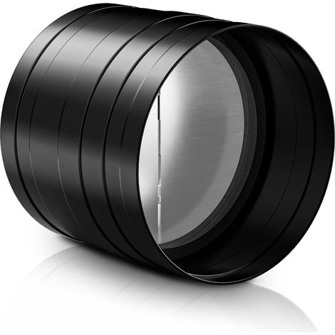 Connecteur pour Conduit de Ventilation 100 mm avec Clapet Anti-Retour, Réducteur de Conduit, Conduit à Flux Unidirectionnel,Acier Galvanisé Noir, Joint en Caoutchouc,Résistant à la Corrosion (1/5)