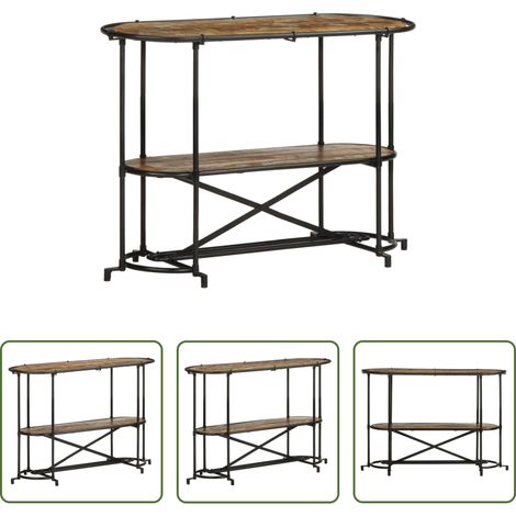 Meuble industriel - Table console 110x42x76 cm bois massif de récupération (1/5)