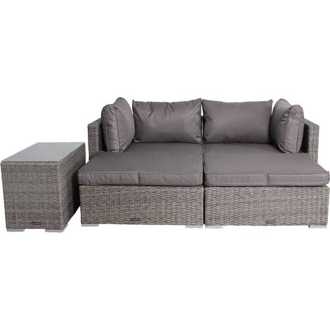 Paris 4 Seater 5 Pos Multi Relaxer Set - Synthetic Rattan - H52 x W75 x L40 cm - Natural (1/4)