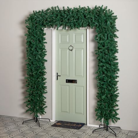 8ft (2.40m) Samuel Alexander Single Door Plain Green Flat Top Christmas Tree Arch with 2000 Tips (1/5)