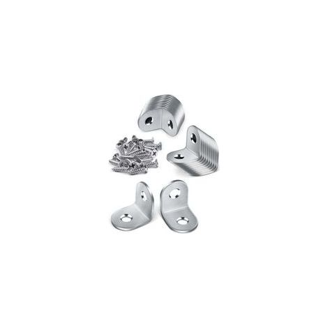 Pack de de 20 Équerre Métal, XU, 20 × 20 mm Équerre de Fixation, Equerre de Fixation 90 degrés, Equerre Inox avec 40 vis, Petite Equerre Metal pour Fixation de Meubles en bois