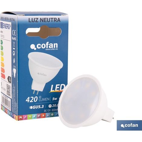 Bombilla LED COB GU-5.3 (5W 4000K 400lm) Ø5x5,5cm color blanco (1/4)