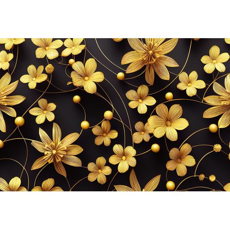 Papier peint panoramique - Fleurs 3D - 130 cm x 87 cm (1/2)