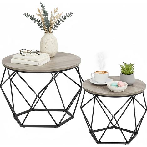Table Basse, Lot de 2, Effet Bois (1/5)