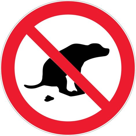 Novap – Panneau d'interdiction déjection canine en polystyrène rigide Ø180mm – Résistant aux chocs – 4041049