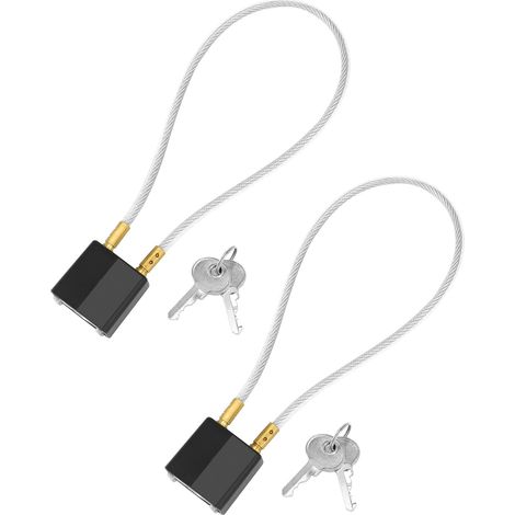 Motorcycle Helmet Lock, 2 Pack Keyed Alike Key Lock & Cable Universal Motorcycle Bike Helmet Luggage Security (1/5)