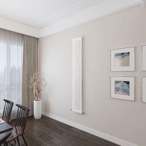 AICA 1800x290mm 2 Column Vertical White Radiator Central Heating Cast Iron Style