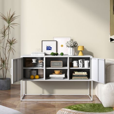 Meuble de rangement décoratif / Buffet / Casier de rangement sécurisé en métal — Fabriqué à partir d'une structure métallique robuste et durable, il présente un design extérieur élégant et raffiné.