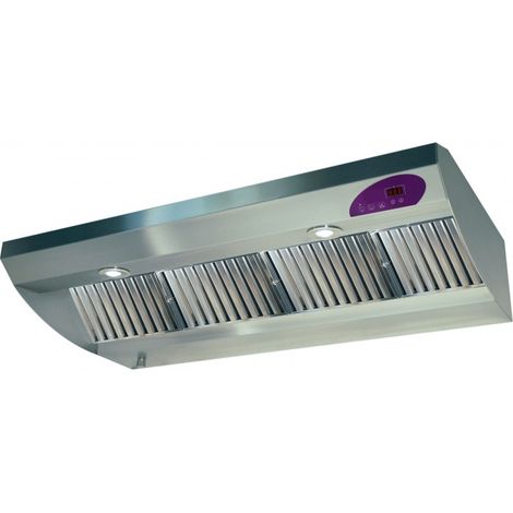 Hotte inox semi-pro, 650 m3/h, 2 V, long 600 mm, filtres média galva 25 mm S&P (UNELVENT) 220289
