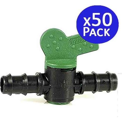 Lot de 50 Vanne Commutation d'Irrigation, Robinet d'arrosage goutte à goutte 20mm, valve 20 mm