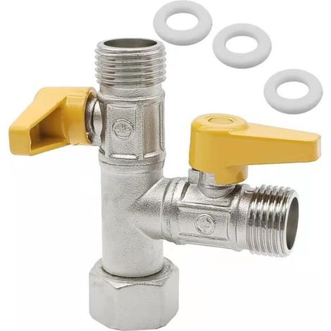3 Voies en Laiton Adap G 1/2 '' Tateur Inverseur Douche avec Avec Trois Rondelles Convient Pour Salle de Bain,Cuisine (1/4)