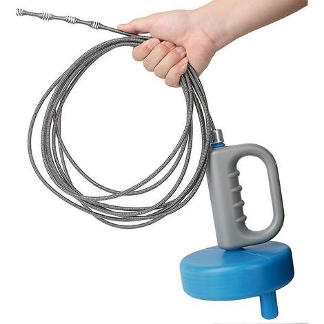 Déboucheur pour toilettes et lavabos, déboucheur de canalisations, portatif, extensible, pour salle de bain et cuisine (5 mètres) - JBMEDIA (1/4)