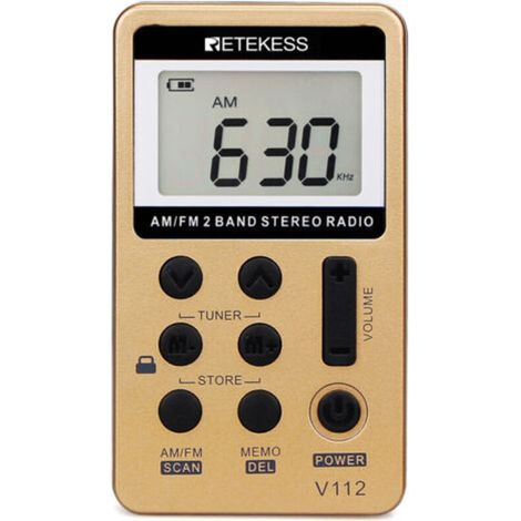 Lntyq Mini Radio Portable, Radio FM AM Rechargeable, Baladeur, Minuterie de Sommeil, Prise Casque, d'Extérieur, de Sport, Cadeau de Noël