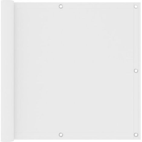 Brise-vue pour balcon 90 x 300 cm, tissu Oxford blanc, coupe-vent et imperméable, haute intimité, avec œillets en aluminium et corde 12 m (1/5)