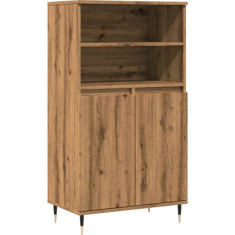 Aparador cómoda mueble almacenaje organizador cocina salón salón alto artesanal 60x36x110 cm madera industrial marrón 020033164