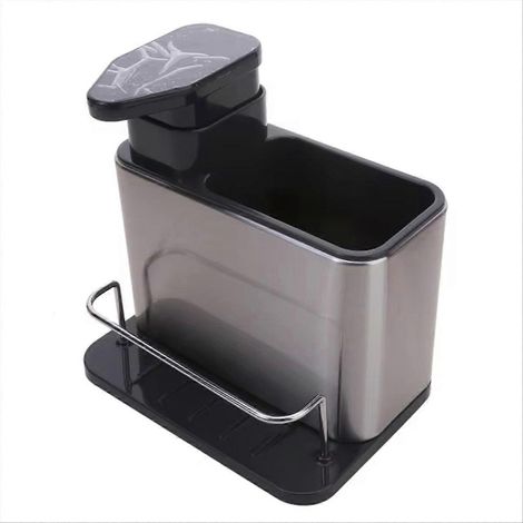 Cuisine soap distributeur avec sponge support acier inoxydable évier organisateur rustproof dish soap distributeur (1/5)