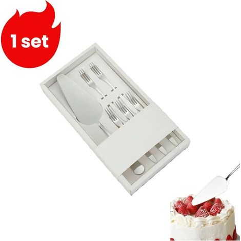 Silver-plated cake cutlery set including 1 knife and 5 cake and fruit forks (1/5)