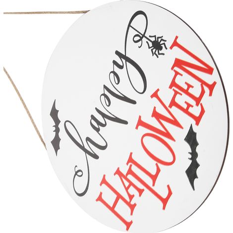 Panneau Bois Halloween à Suspendre - Décoration Extérieure et Intérieure pour Jardin et Maison - Blanc sans Nœud (1/5)