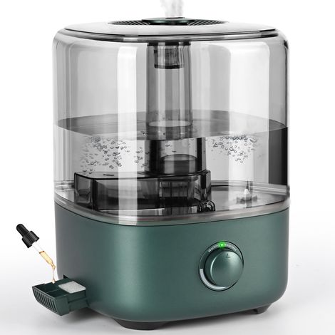 Air Humidifier for Bedroom, 5L Ultrasonic 28dB Quiet Humidifier with 360° Rotating Nozzle, Increased Humidity for Kids Room, Office, Baby Plants, Green