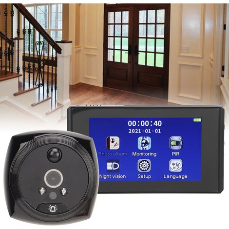Videocitofono HD da 4,5 pollici con rilevamento di movimento, telecamera intelligente, controllo elettronico della porta, ABS bianco, 360 g (1/4)