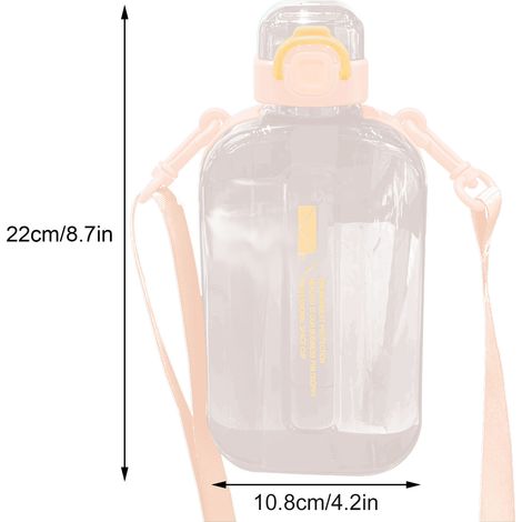 Gourde plate de 750 ml pour les sports de plein air, idéale pour le bureau ou les activités de plein air. Comprend une graduation. (1/4)