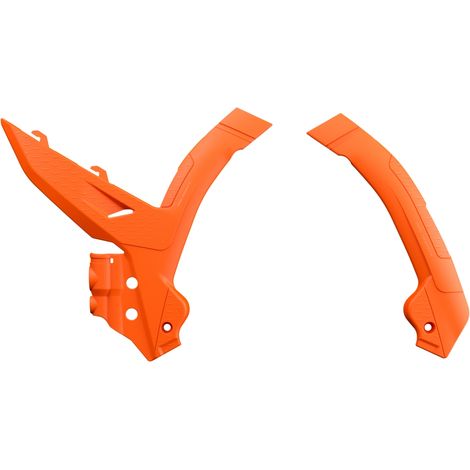 Protectores de chasis Polisport para KTM SX SXF XC EXC 23 24, color naranja y resistentes.