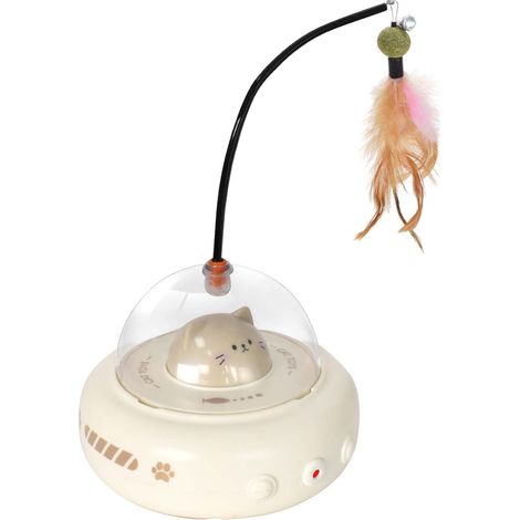 Jouet Pour Chat - Canne à Pêche Avec Plume - Rotation 360 Degrés - Ressort En Acier - Pour Chat De Tout ge - 1 Pièce (1/5)