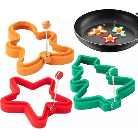 Moule à crêpes de Noël en silicone antiadhésif, résistant à la chaleur, multifonction, portable et créatif pour faire frire des œufs. (1/4)