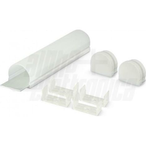 Alpha elettronica profilo in allluminio cover pc opaca ip65 2 metri jo380/172-12k (1/2)