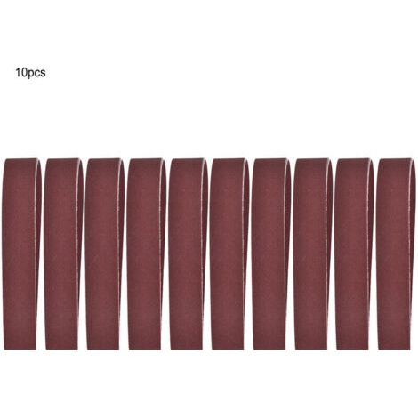Bande abrasive, 10pcs Kit d'assortiment de bandes abrasives en oxyde d'aluminium, 760x25mm/30 x 1 pouce, ensemble de bandes abrasives pour le polissage de meulage du bois, des meubles(600) (1/5)