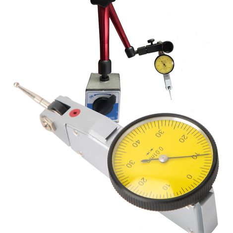 Jauge à cadran 0,01mm avec rails magnétiques en queue d'aronde 0-0,8mm pour mesures de précision (1/5)