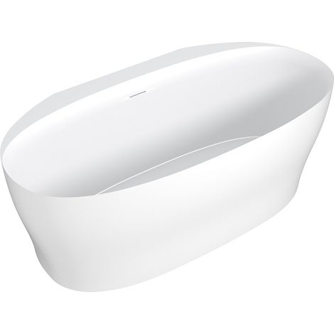 Vasca da bagno freestanding - 160 x 80 x 58 cm - Acrilico - Bianco opaco - 220 L - LUMEL