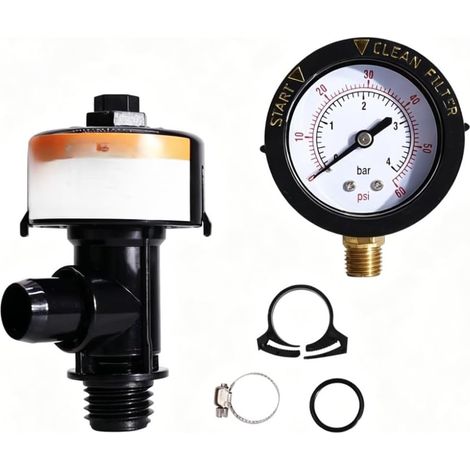 98209800 Kit de soupape de décharge manuelle pour filtres de piscine et spa, remplacement haut débit avec manomètre et joint de serrage pour CC200 CC150 CCP320 CCP520 CCP420 CC100 (1/5)