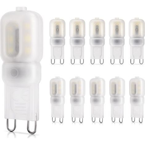 Ampoule LED G9 2W, Équivalent à 20W halogène, 260LM, Lumière blanc froid 6000K, Non-dimmable, 220-240V, Ampoules à économie d'énergie, Lot de 10 [Classe énergétique E] (1/5)