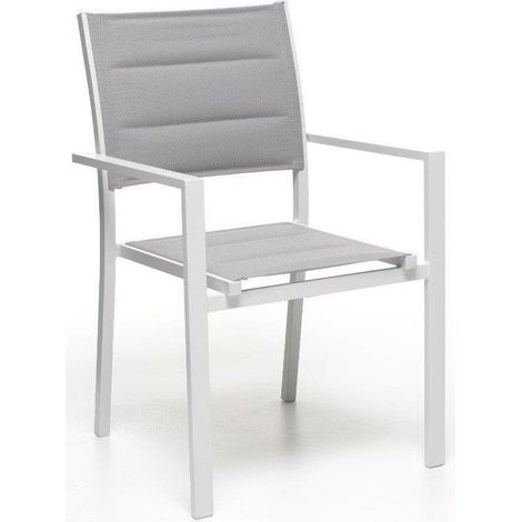 POLTRONA alluminio OSTUNI Bianco M0934-08 Textilene imbottito
